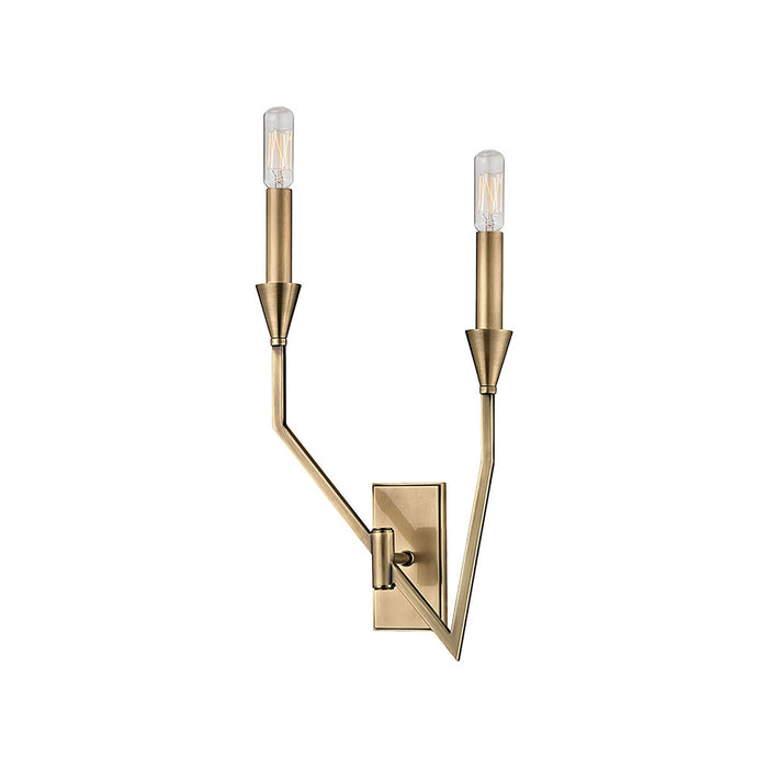 Archie Wall Light in Left/Aged Brass.