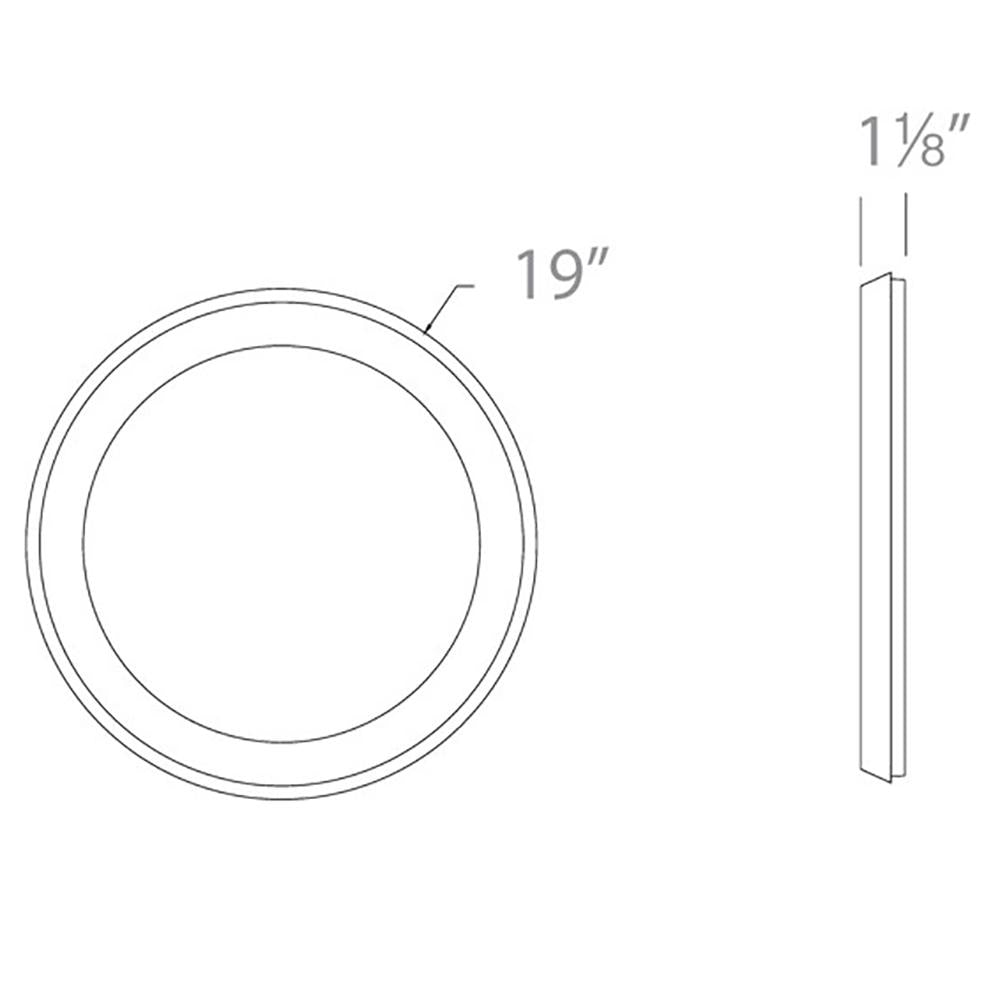 Argo LED Flush Mount Ceiling Light- line drawing.