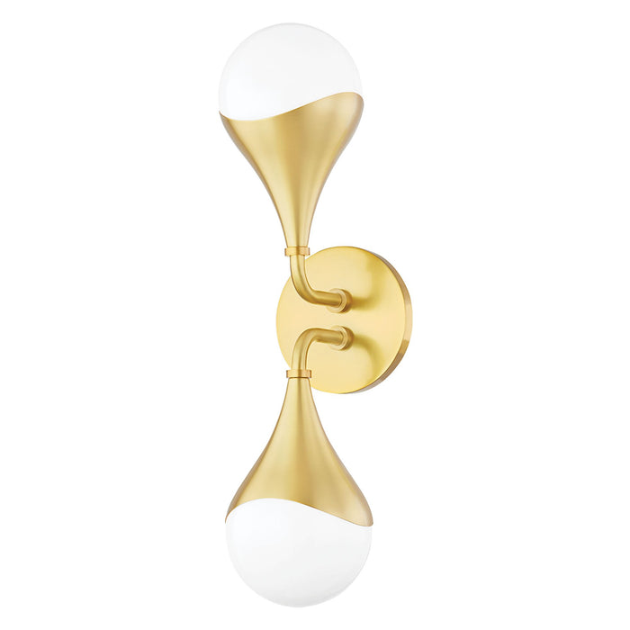 Ariana LED Bath Vanity Light in White and Brass.