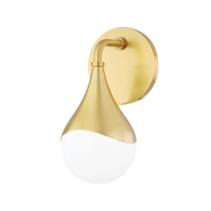 Ariana LED Bath Wall Light in White and Brass.
