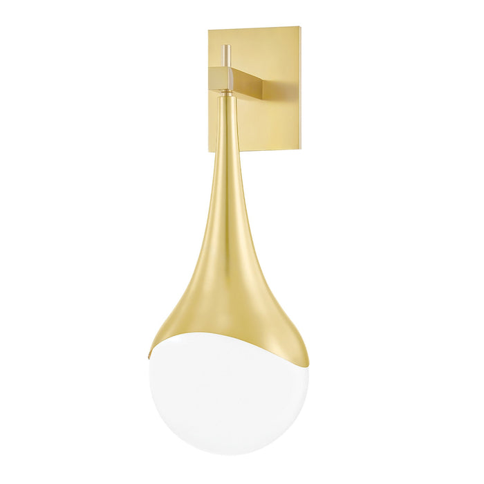 Ariana Wall Light in White and Brass.
