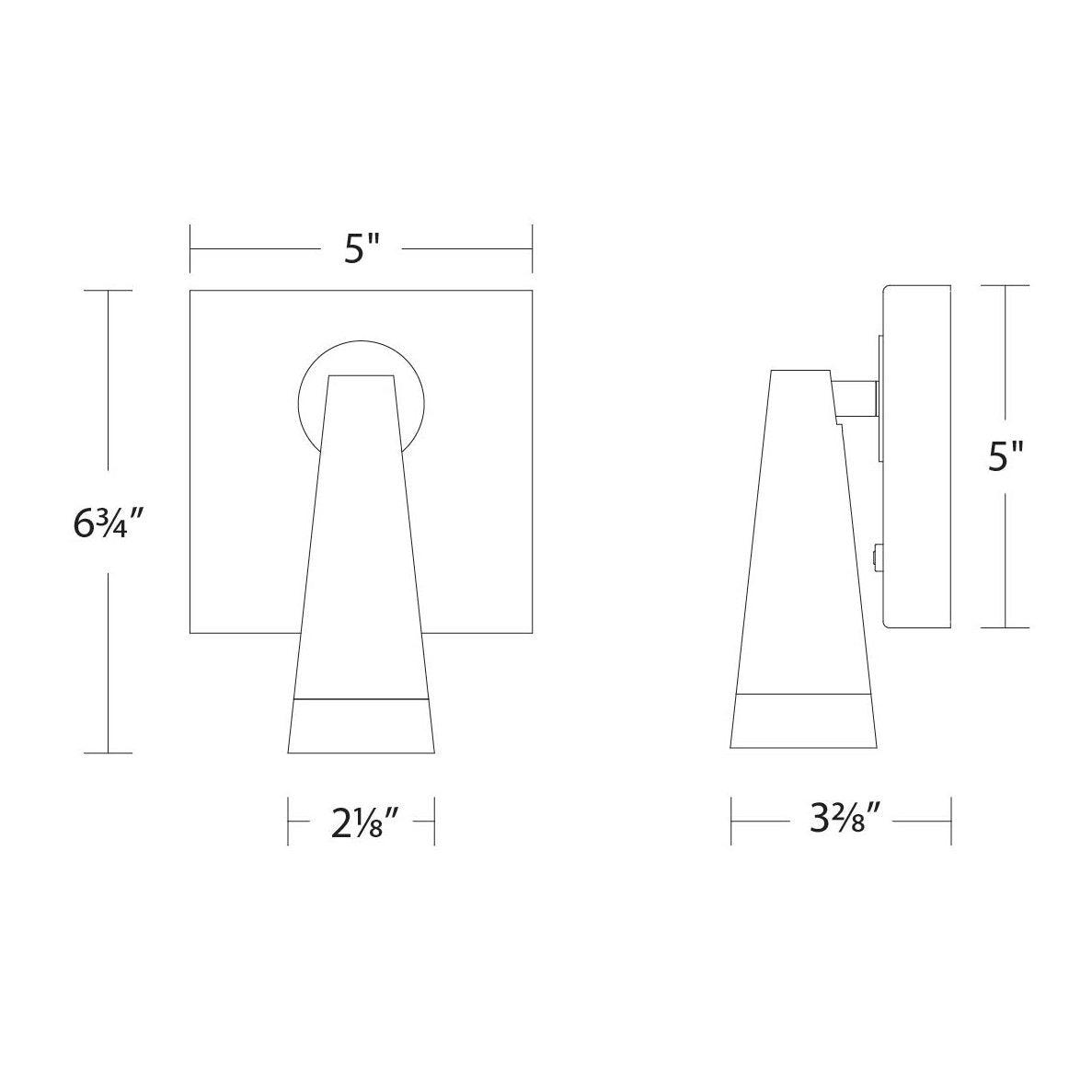 Arne LED Adjustable Wall Light - line drawing.