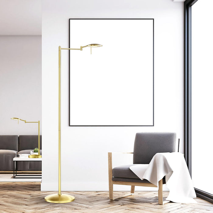 Dessau Turbo LED Floor Lamp in living room.