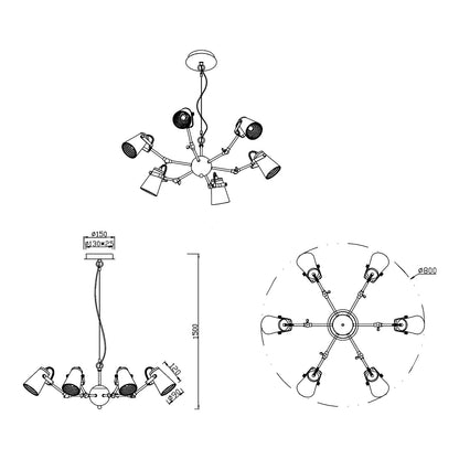 Edward Pendant Light - line drawing.