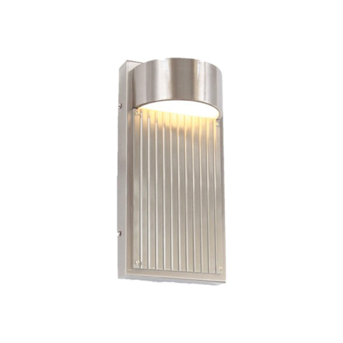 Las Cruces Outdoor LED Wall Light in Satin Nickel/Silver (Small).