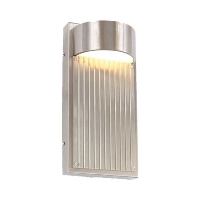 Las Cruces Outdoor LED Wall Light in Satin Nickel/Silver (Large).