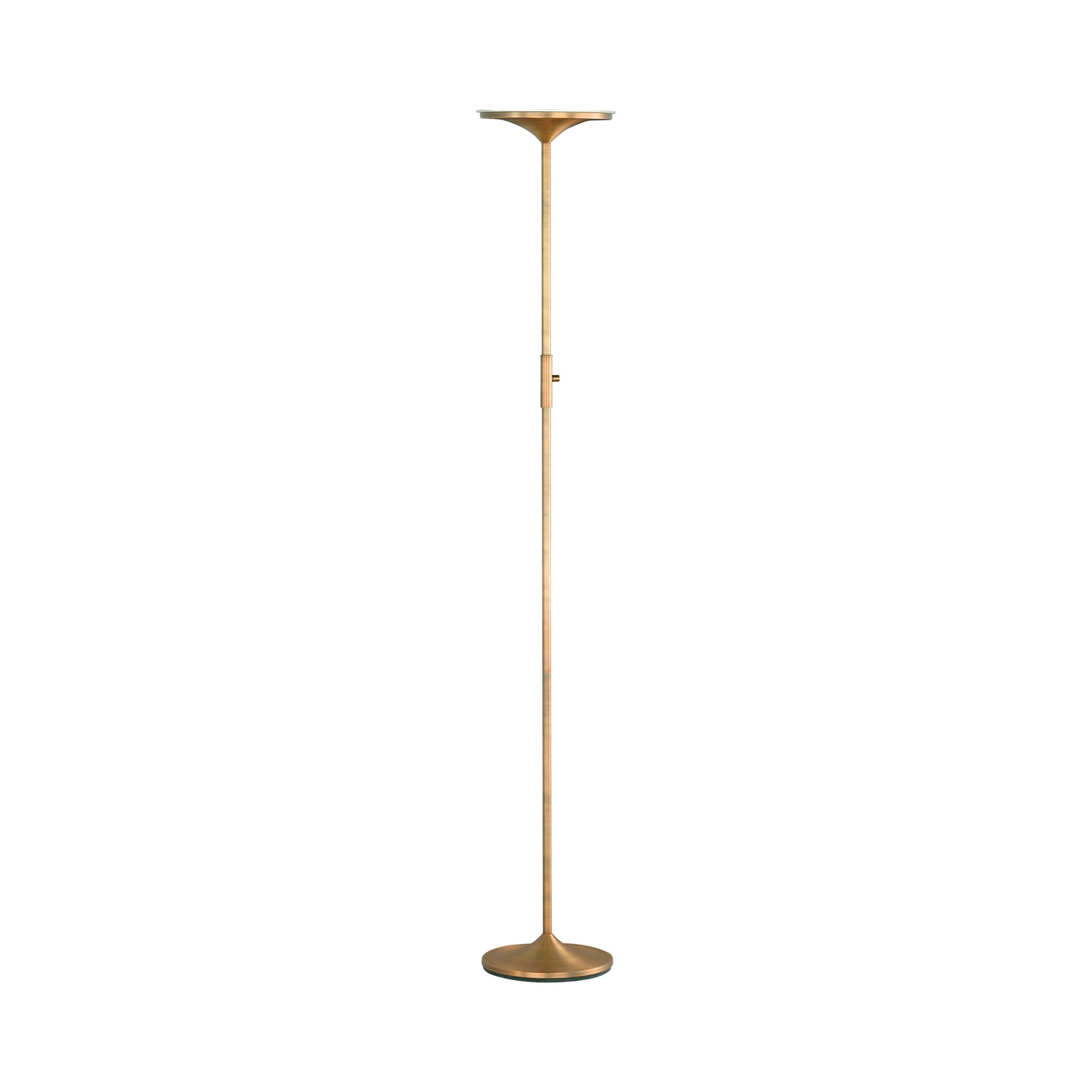 Leipzig LED Floor Lamp in Antique Brass.