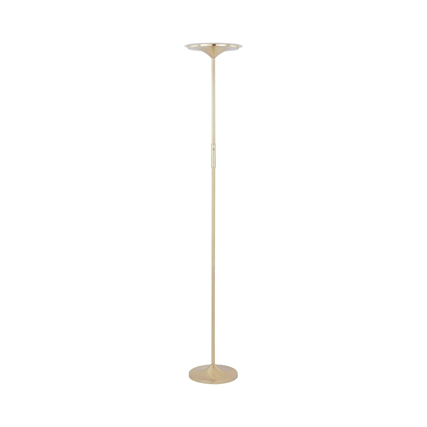 Leipzig LED Floor Lamp in Satin Brass.