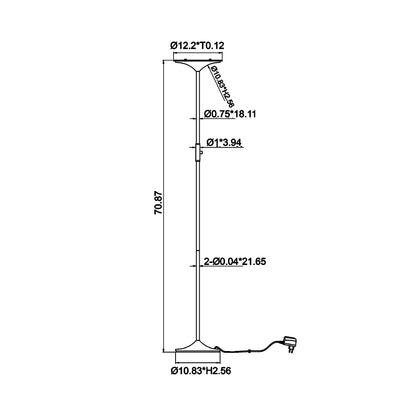 Leipzig LED Floor Lamp - line drawing.