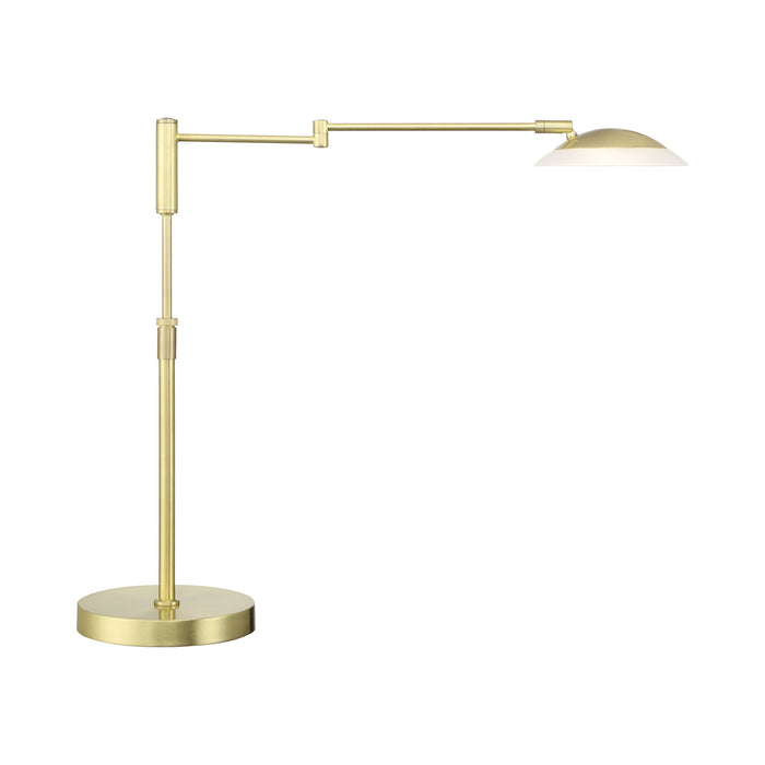 Meran Turbo LED Table Lamp in Satin Brass.