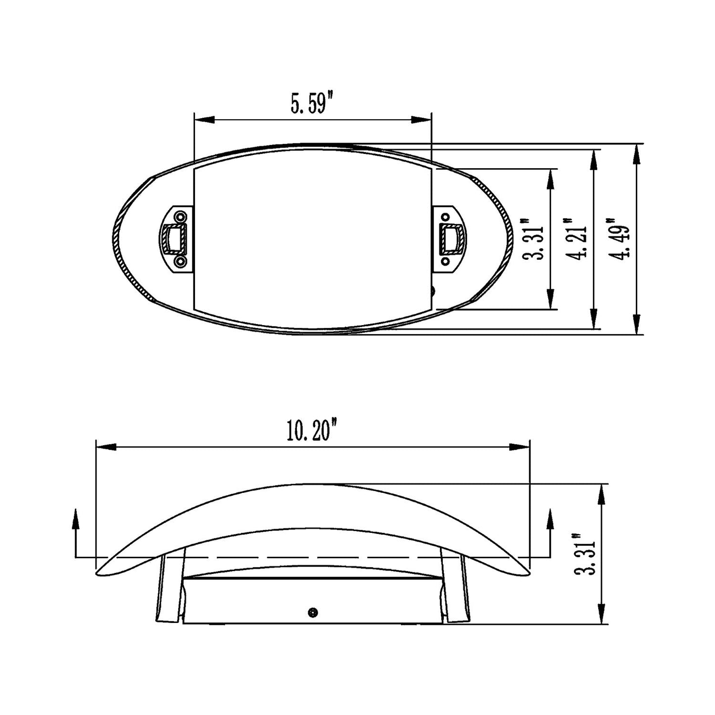 Missouri Outdoor LED Wall Light - line drawing.