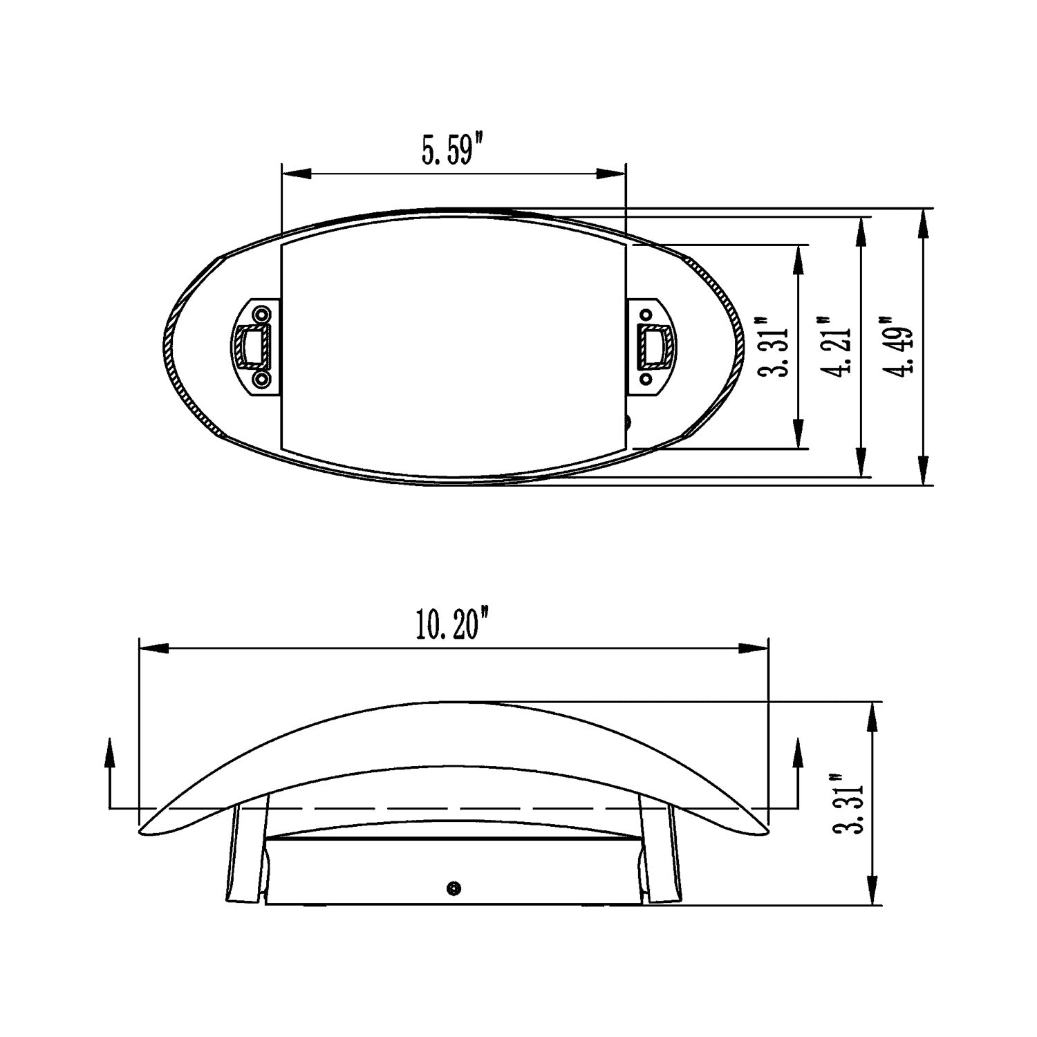 Missouri Outdoor LED Wall Light - line drawing.