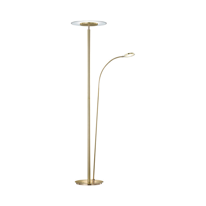 Tampa LED Floor Lamp in Satin Brass (Double Pole).