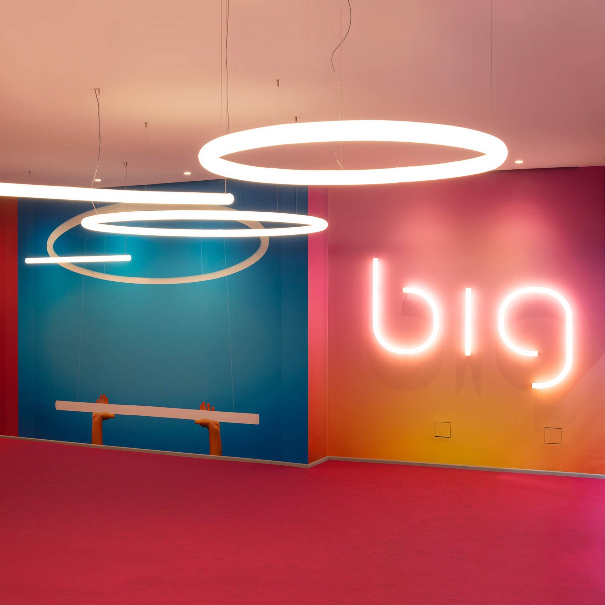 Alphabet of Light LED Circular Suspension Light - Exihibition.