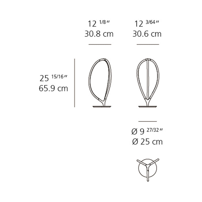 Arrival LED Table Lamp - line drawing.
