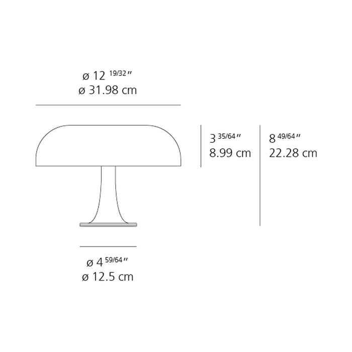 Nessino Table Lamp - line drawing.