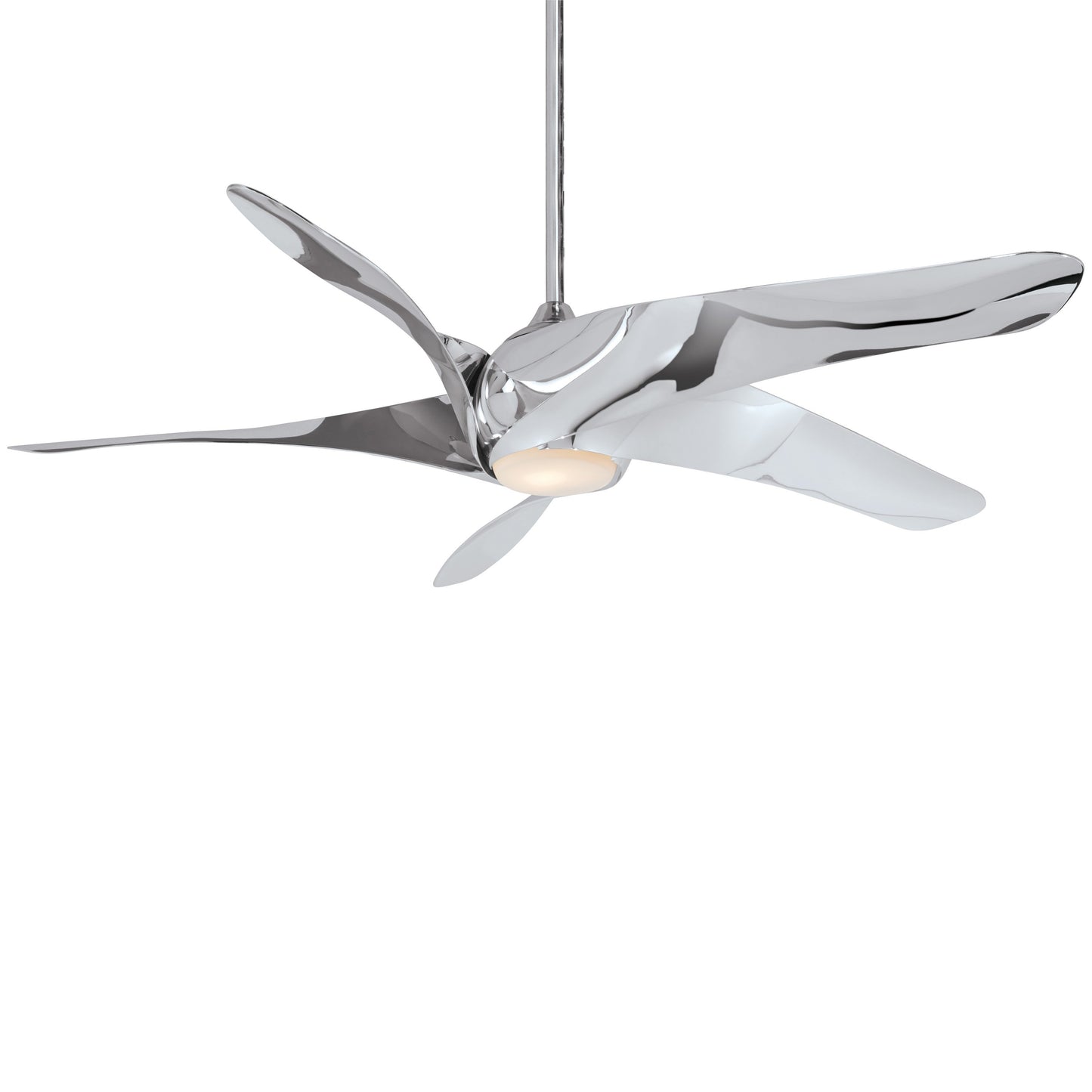 Artemis XL5 LED Ceiling Fan in Liquid Nickel / Etched Opal.