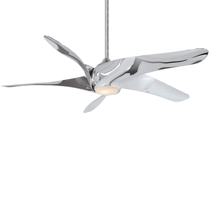 Artemis XL5 LED Ceiling Fan in Liquid Nickel / Etched Opal.