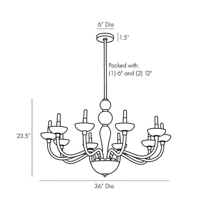 Gustavo Chandelier - line drawing.