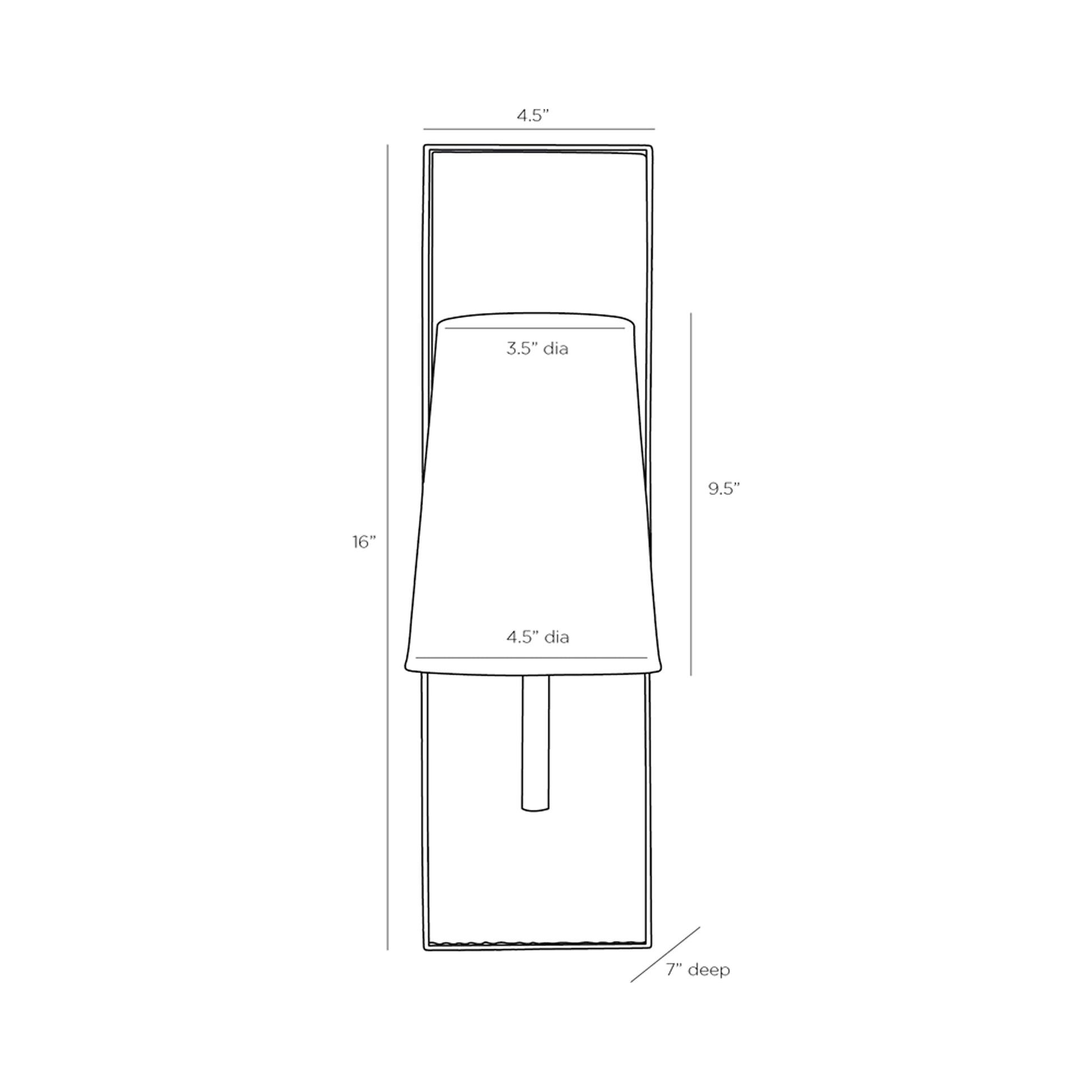 Kapri Wall Light - line drawing.