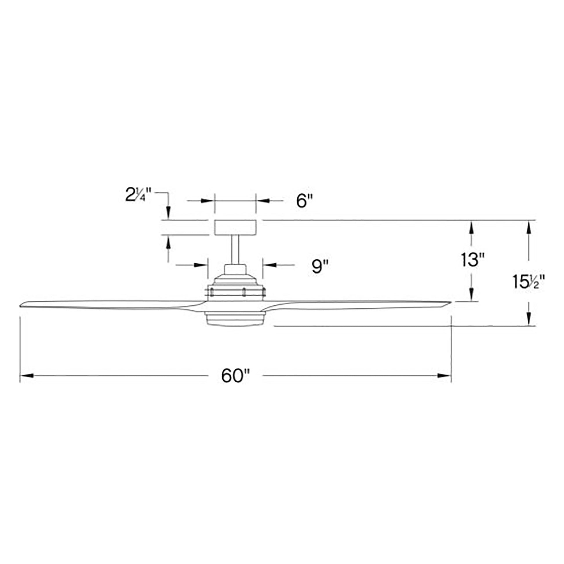 Artiste LED Ceiling Fan - line drawing.