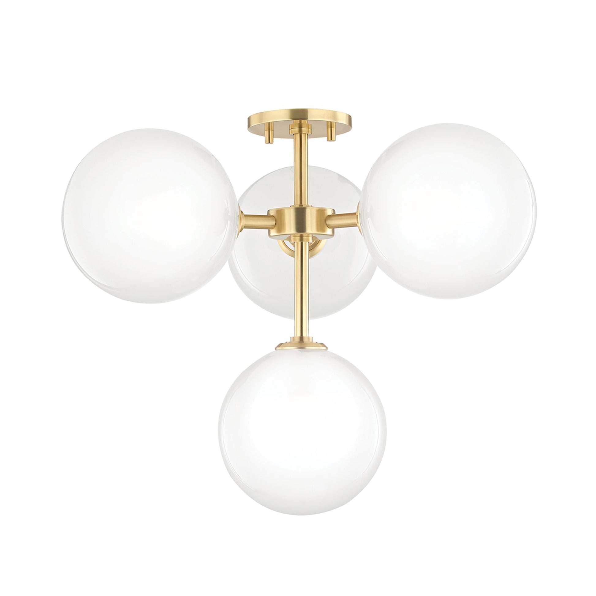 Ashleigh 4-Light LED Semi-Flush Mount Ceiling Light in Clear.