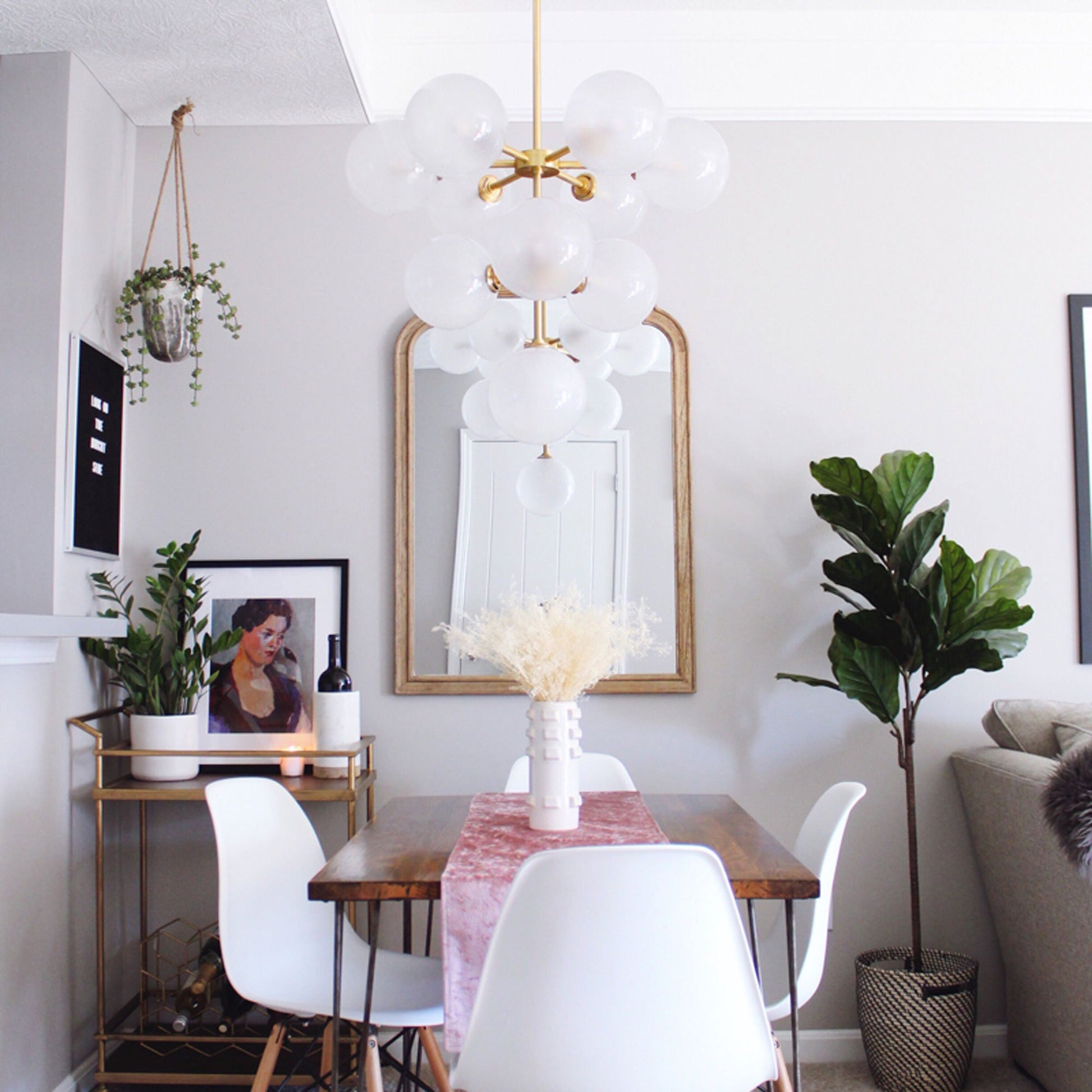 Ashleigh LED Chandelier in living room.