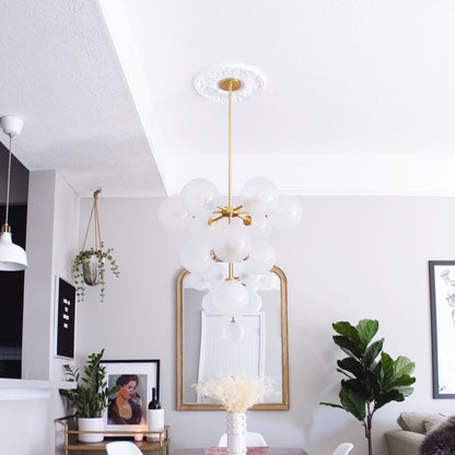 Ashleigh LED Chandelier in living room.