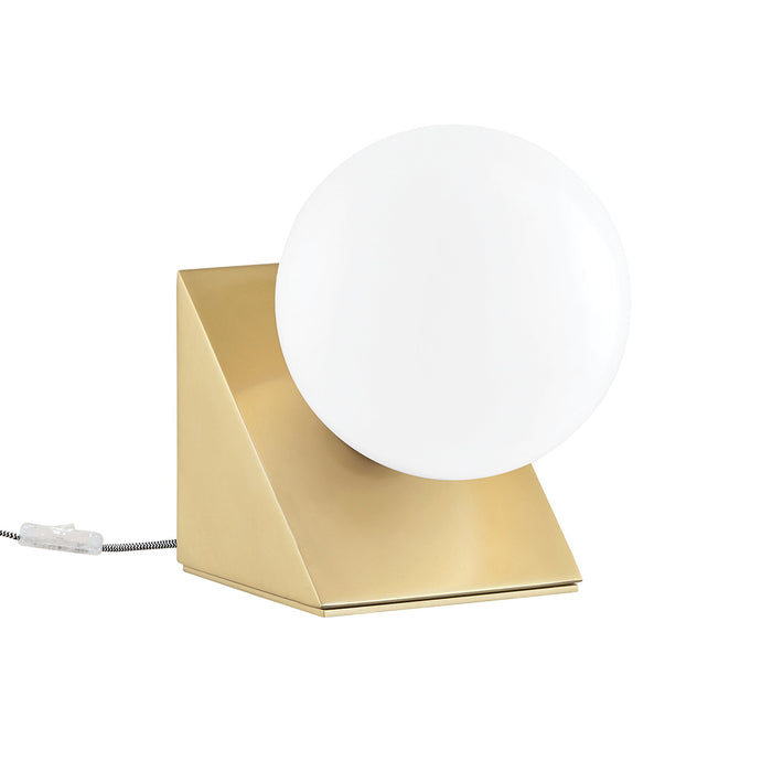Aspyn Table Lamp in Brass and White.