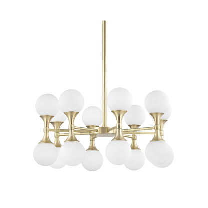 Astoria LED Chandelier in 16-Light/Aged Brass.