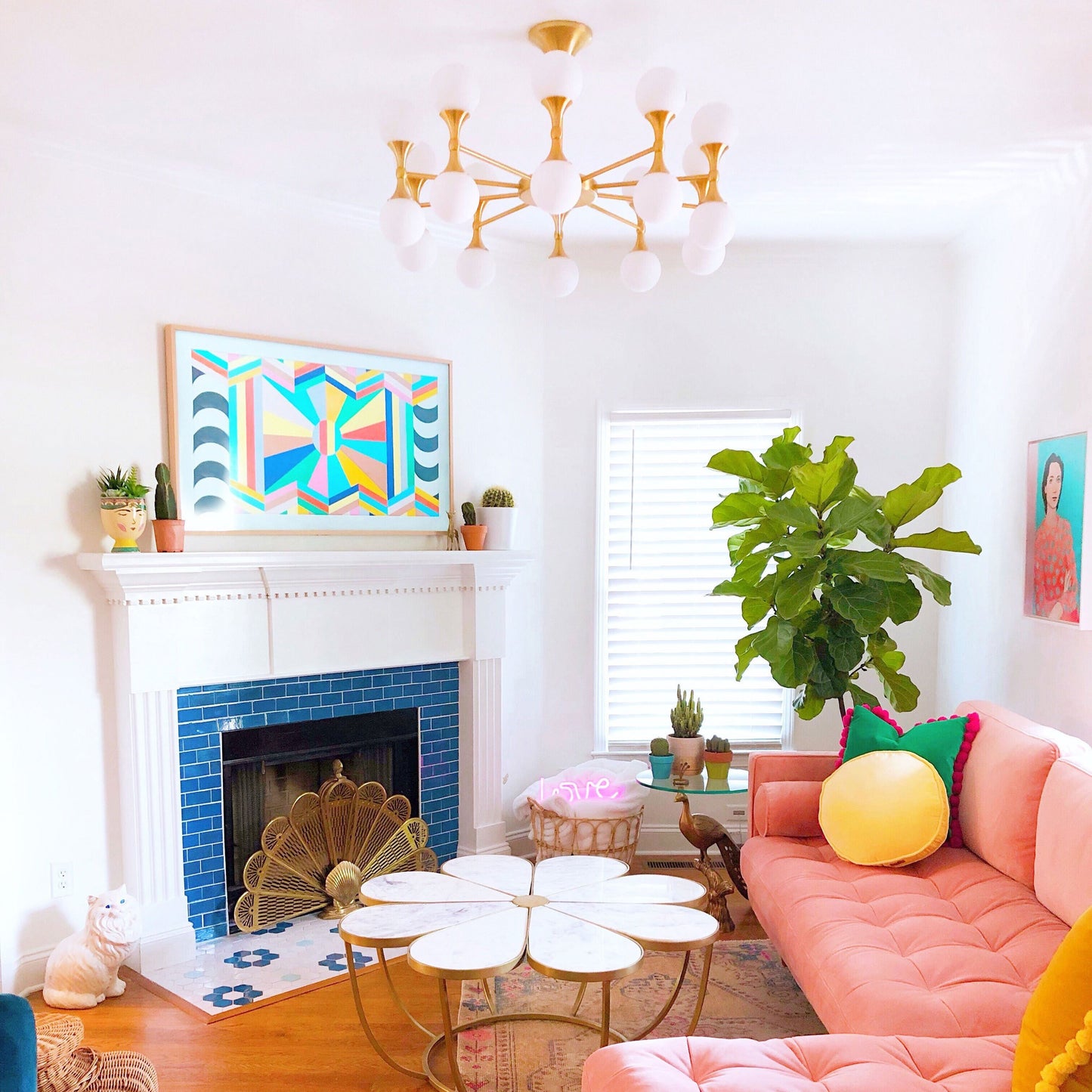 Astoria LED Chandelier in living room.