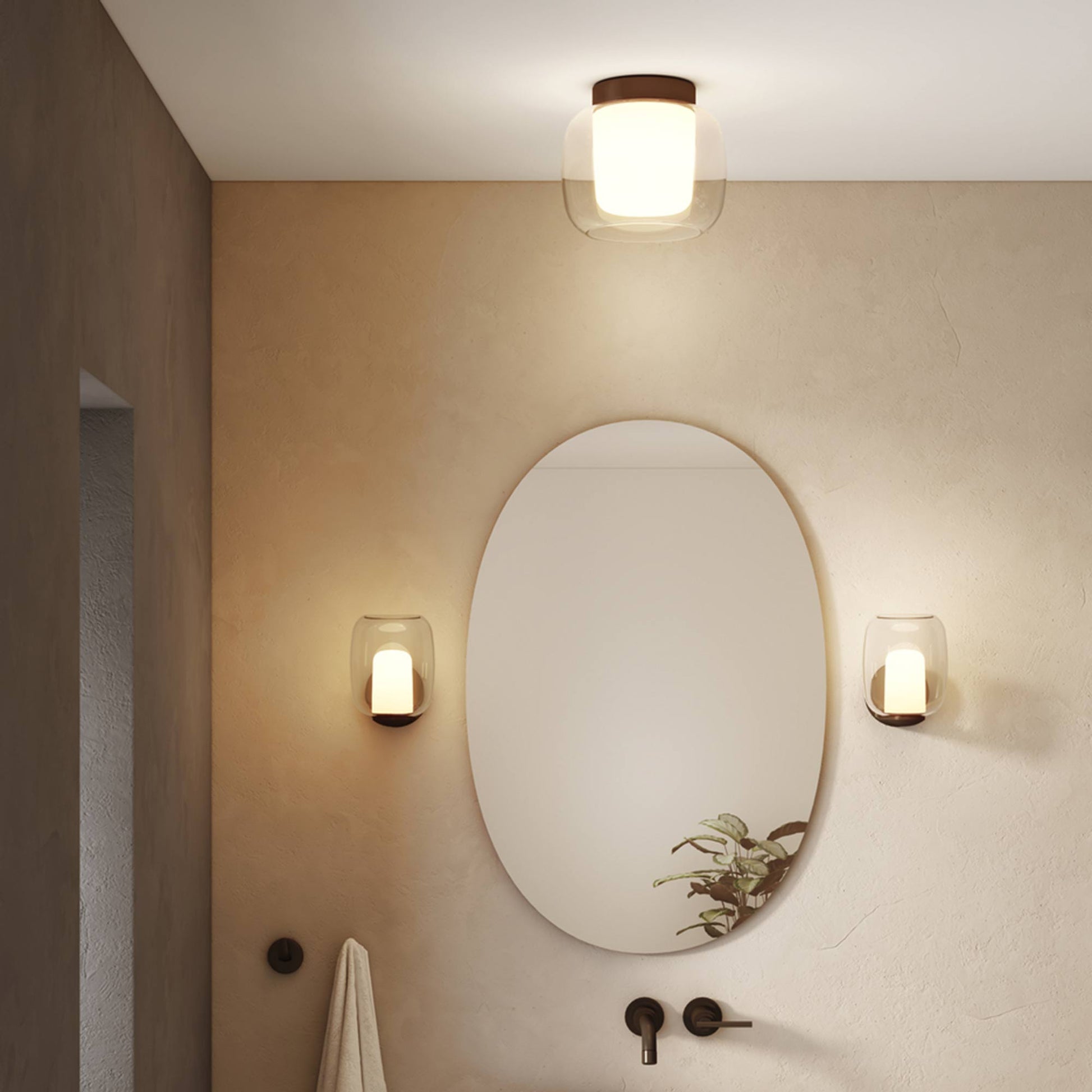 Aquina Bath Wall Light in bathroom.