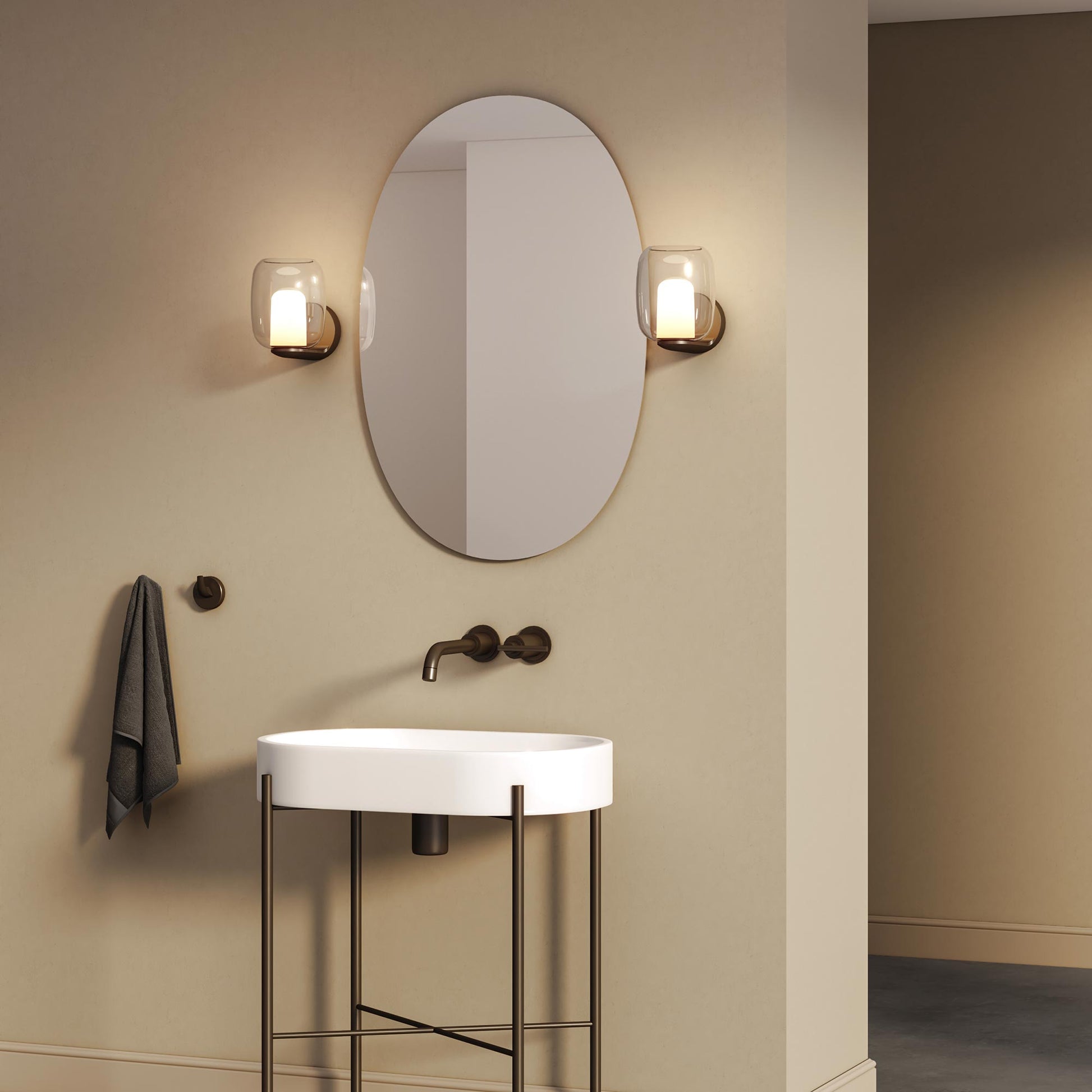 Aquina Bath Wall Light in bathroom.