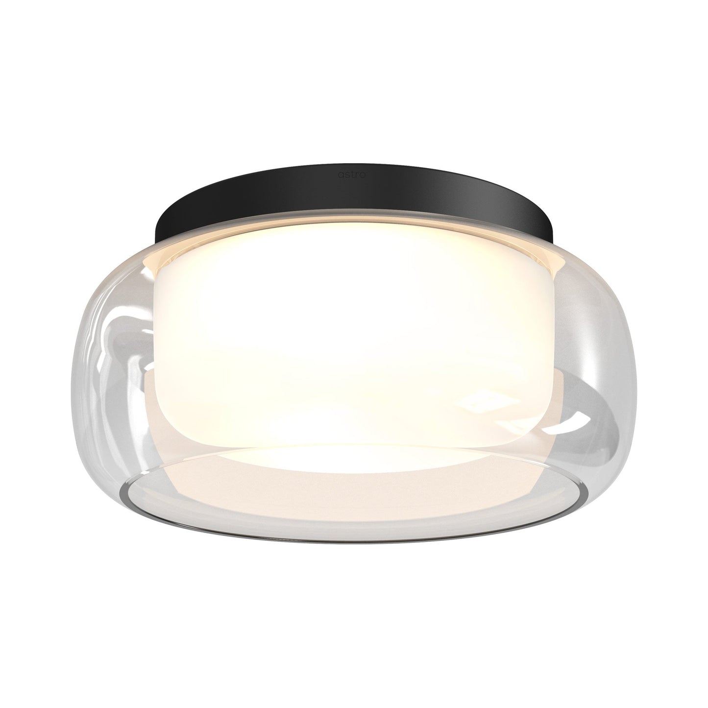 Aquina LED Semi Flush Mount Ceiling Light in Matt Black (2-Light).