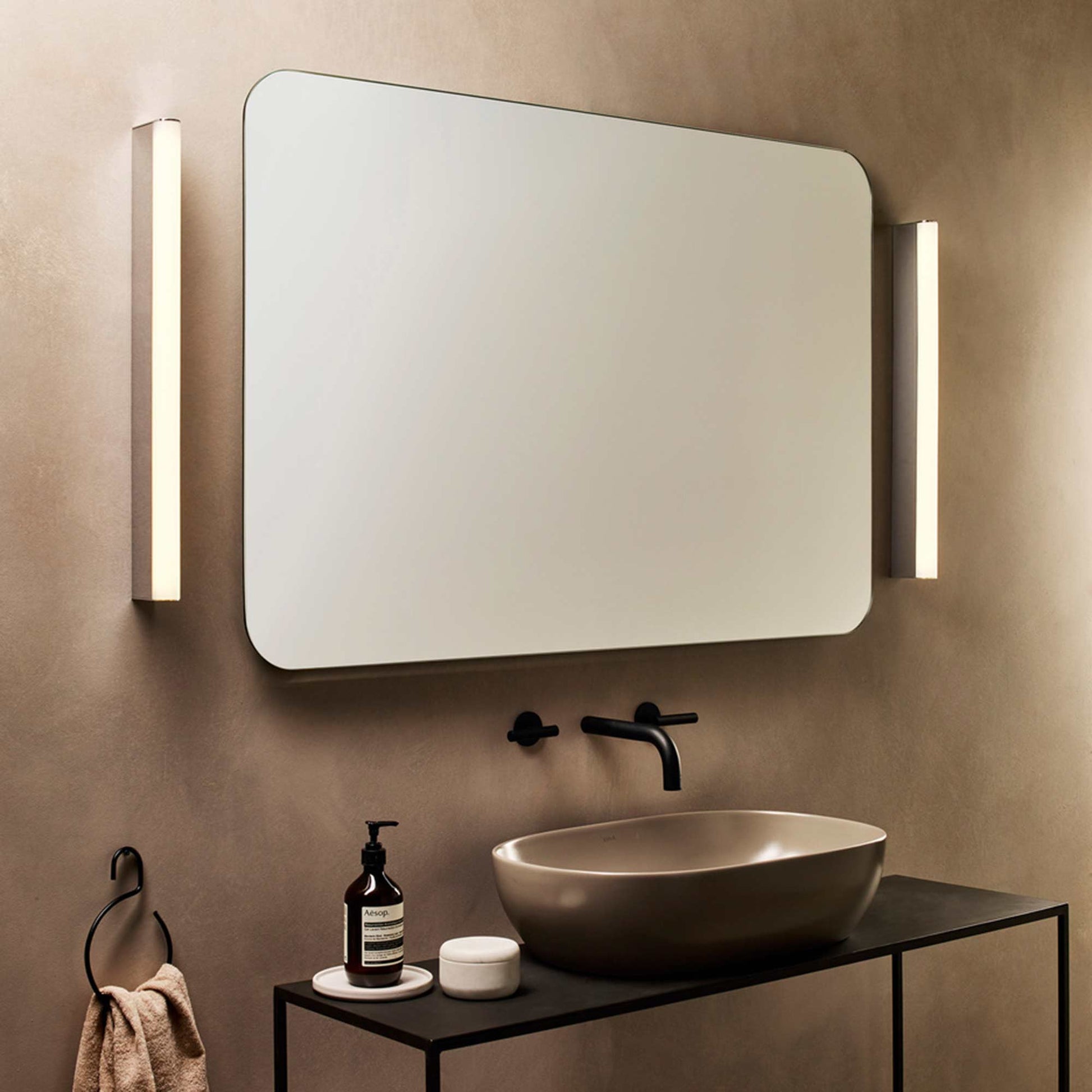 Artemis LED Vanity Wall Light in bathroom.