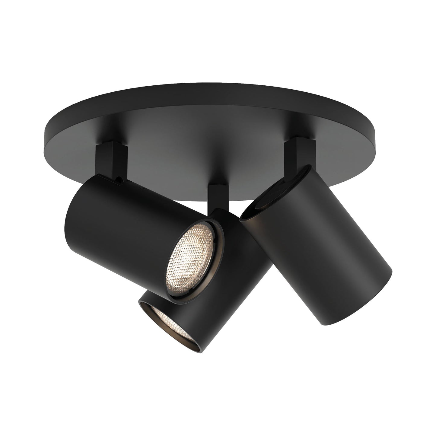 Ascoli Semi Flush Ceiling Light in Matt Black.