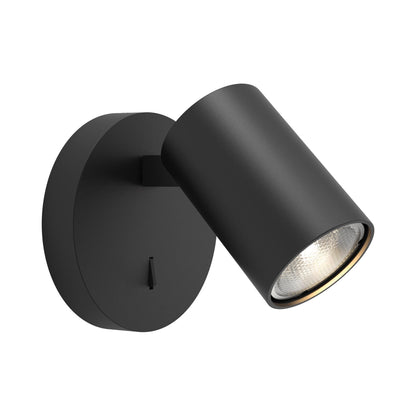 Ascoli Switched Wall Light in Matt Black.