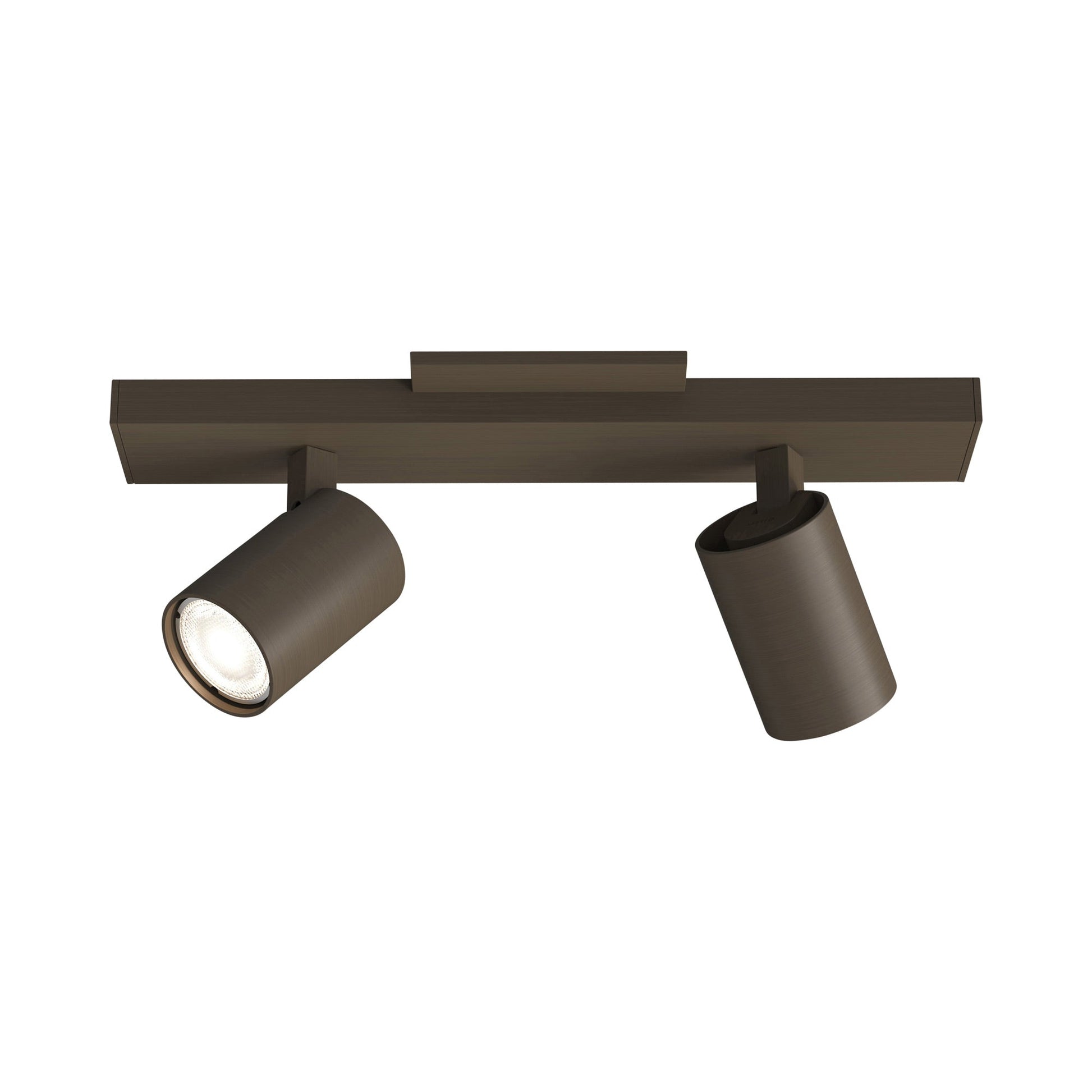 Ascoli Twin Semi Flush Ceiling Light in Bronze.