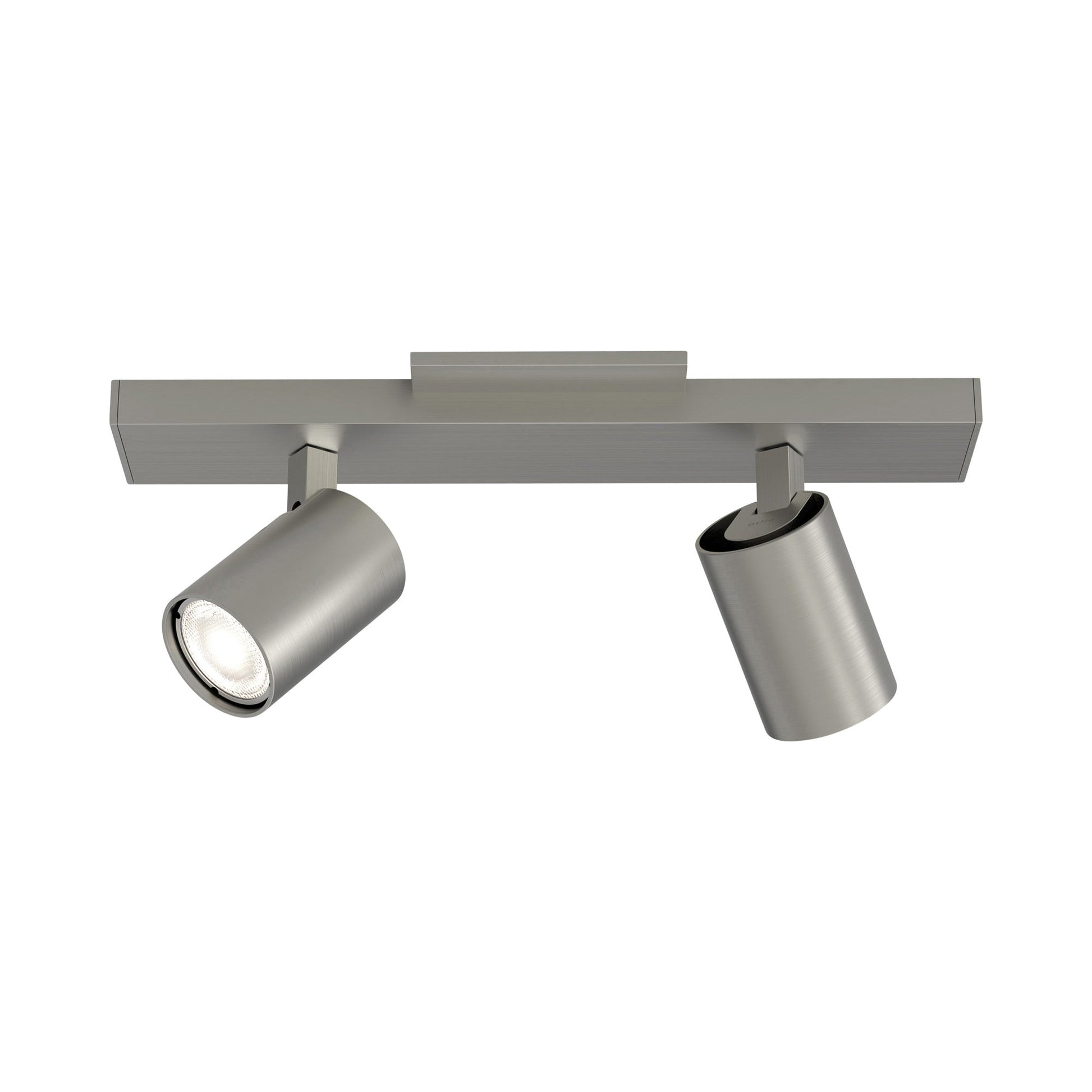 Ascoli Twin Semi Flush Ceiling Light in Matt Nickel.