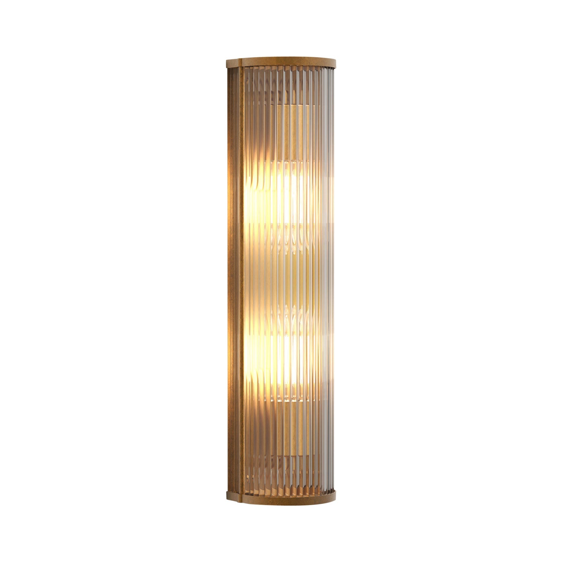 Avignon Round LED Wall Light in Antique Brass (2-Light).