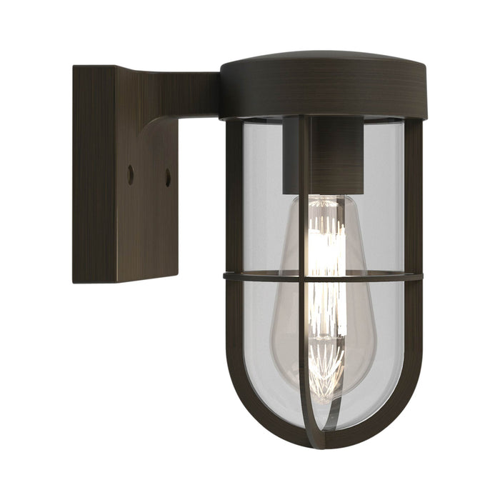 Cabin Outdoor Wall Light in Clear Glass/Bronze.