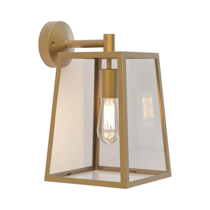 Calvi Outdoor Wall Light in Antique Brass.