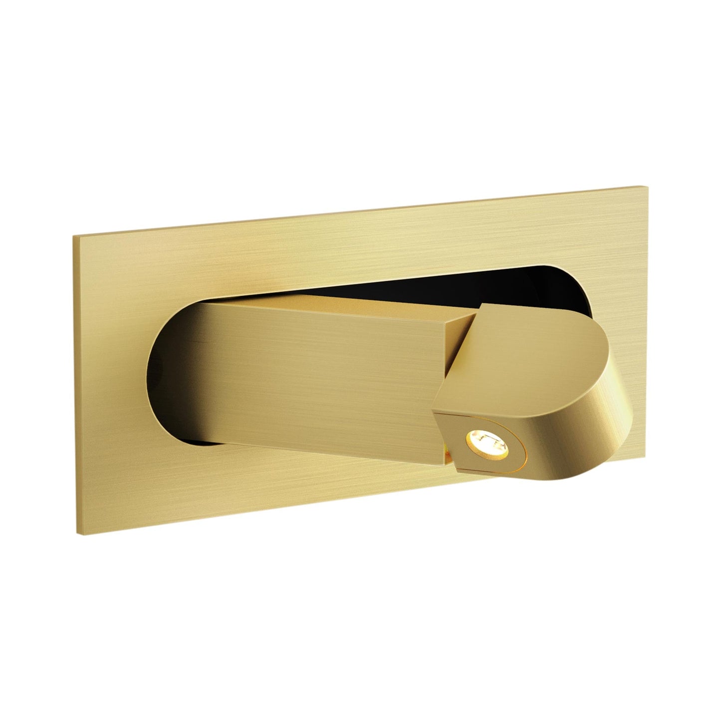 Digit LED Reading Wall Light in Matt Gold.