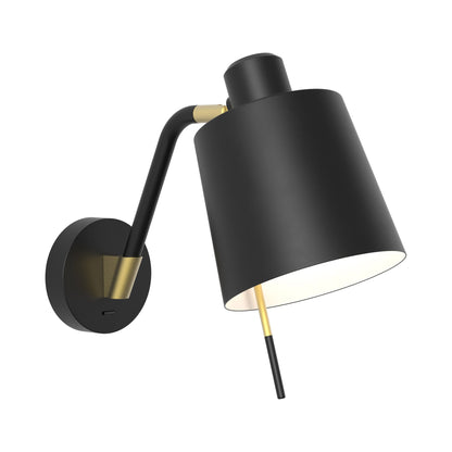 Edward LED Wall Light in Matt Black (Switch).