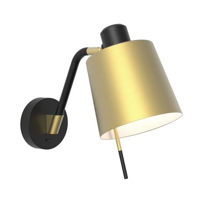 Edward LED Wall Light in Matt Gold (Switch).