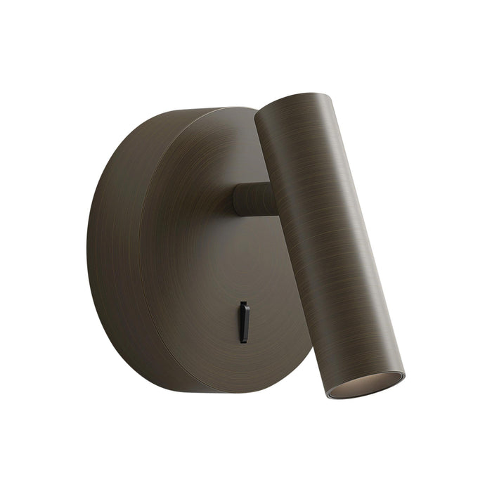 Enna Round LED Wall Light in Bronze.