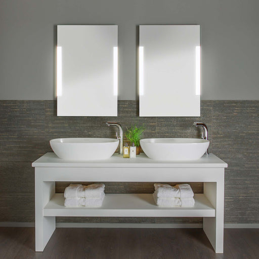Imola LED Illuminated Mirror in bathroom.