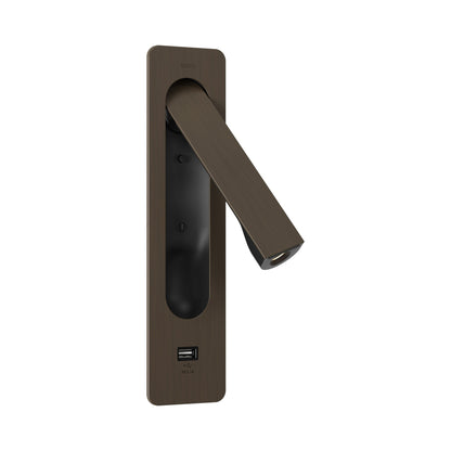 Keta LED Reading Wall Light in Bronze.