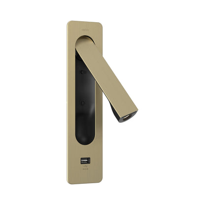 Keta LED Reading Wall Light in Matt Gold.