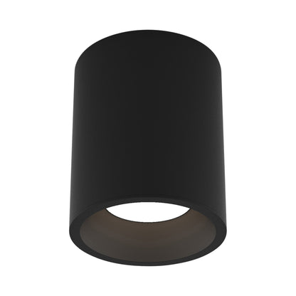 Kos Round LED Recessed Light in Textured Black.